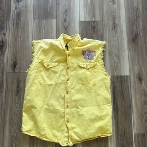 Sturgis men’s 2006 motorcycle rally Yellow Sleeveless Button-Up Shirt size 2XL